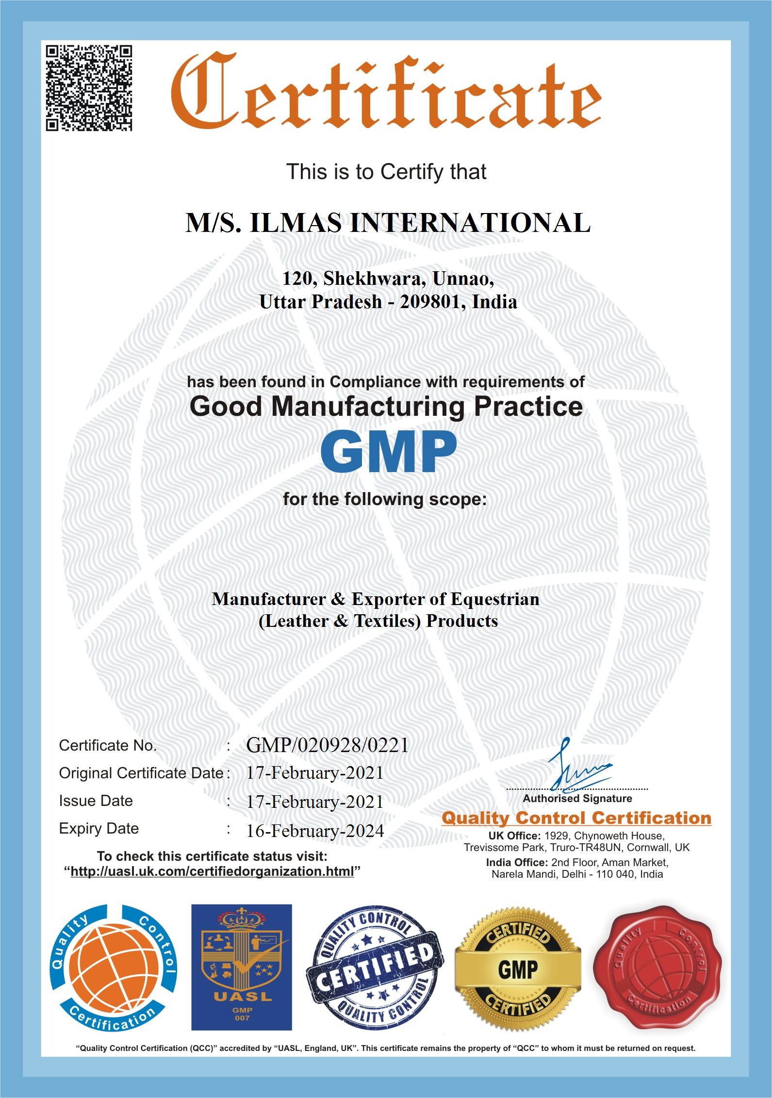 GMP Certificate