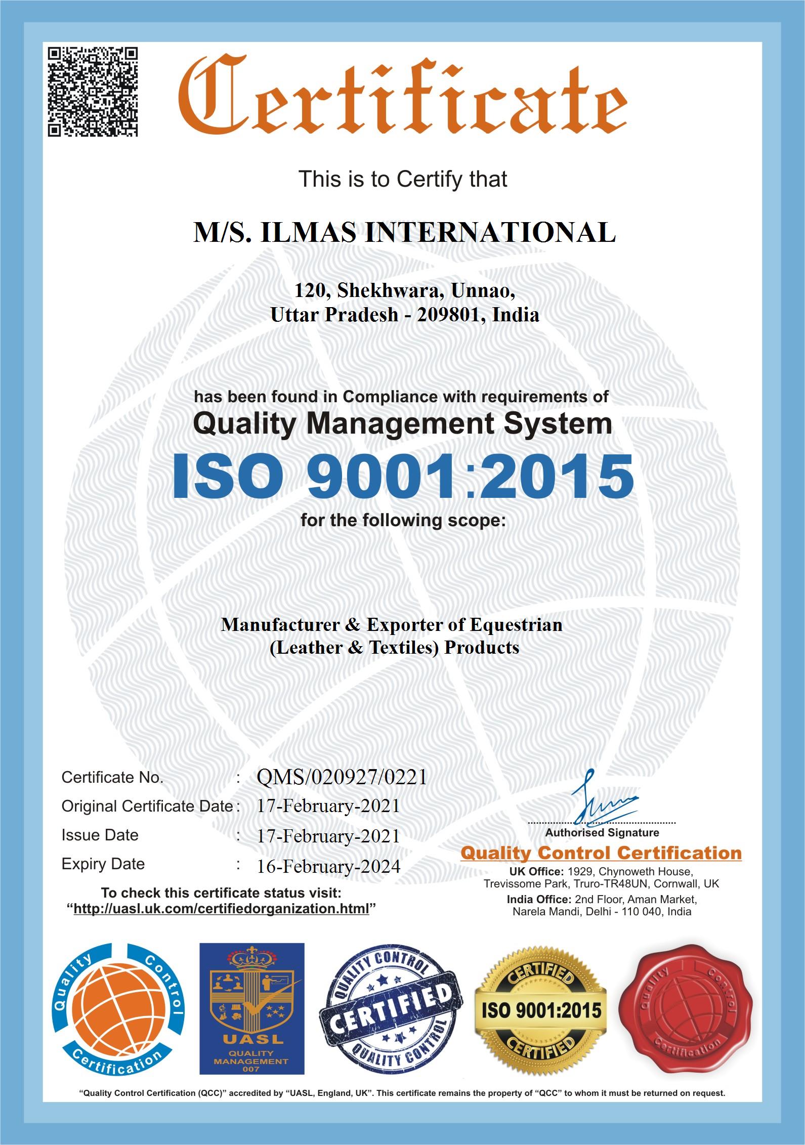 ISO Certificate